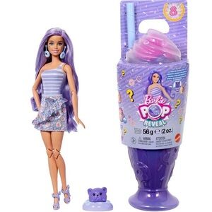 Barbie Pop Reveal Treats Milkshake Series Doughnut Dreams Doll Pet Purple Treat
